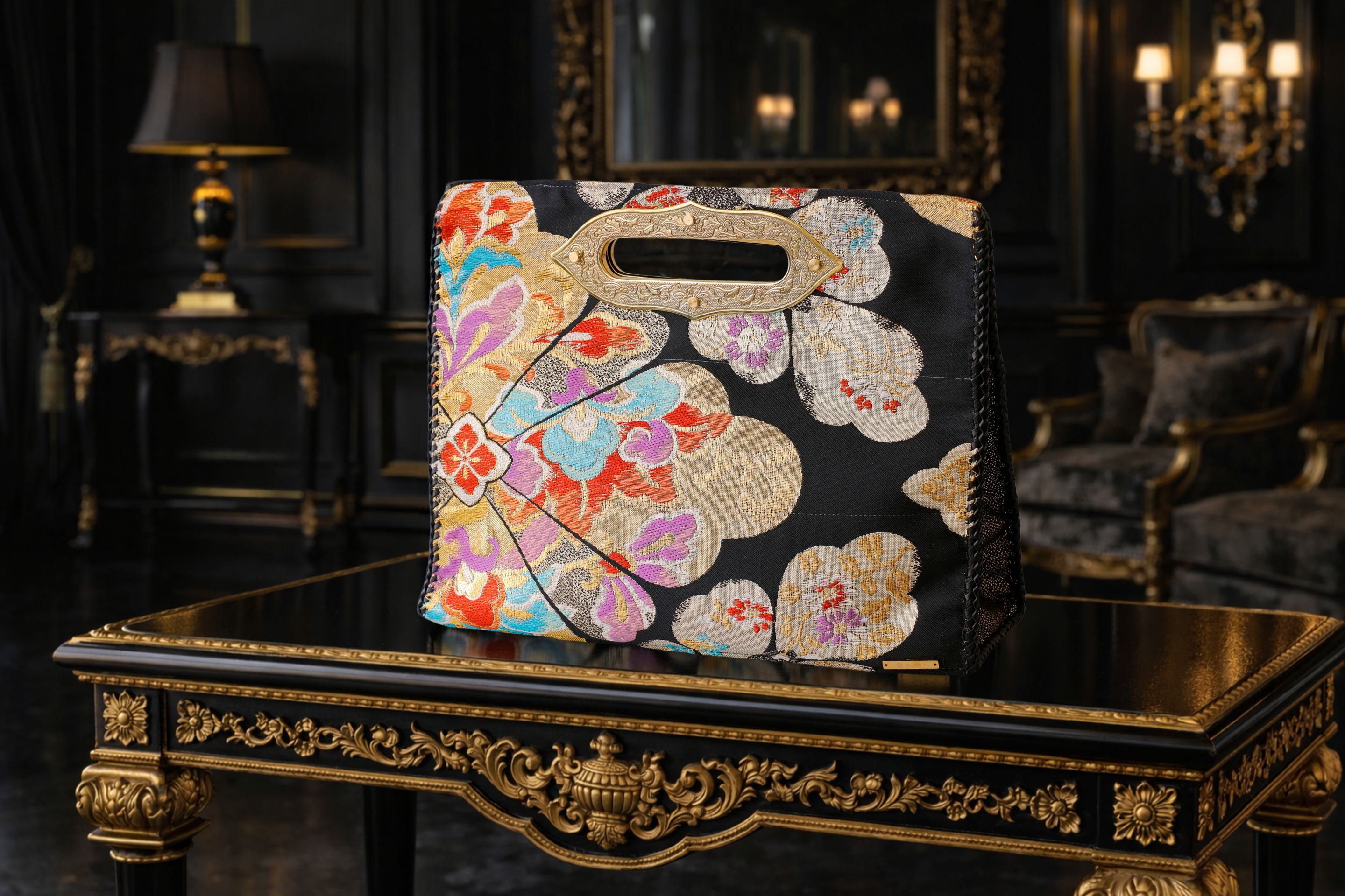 2026/3/5発売開始「MIKOSHI Series -ハンドバッグ-」広島仏壇 彫金技術とのコラボ帯バッグ