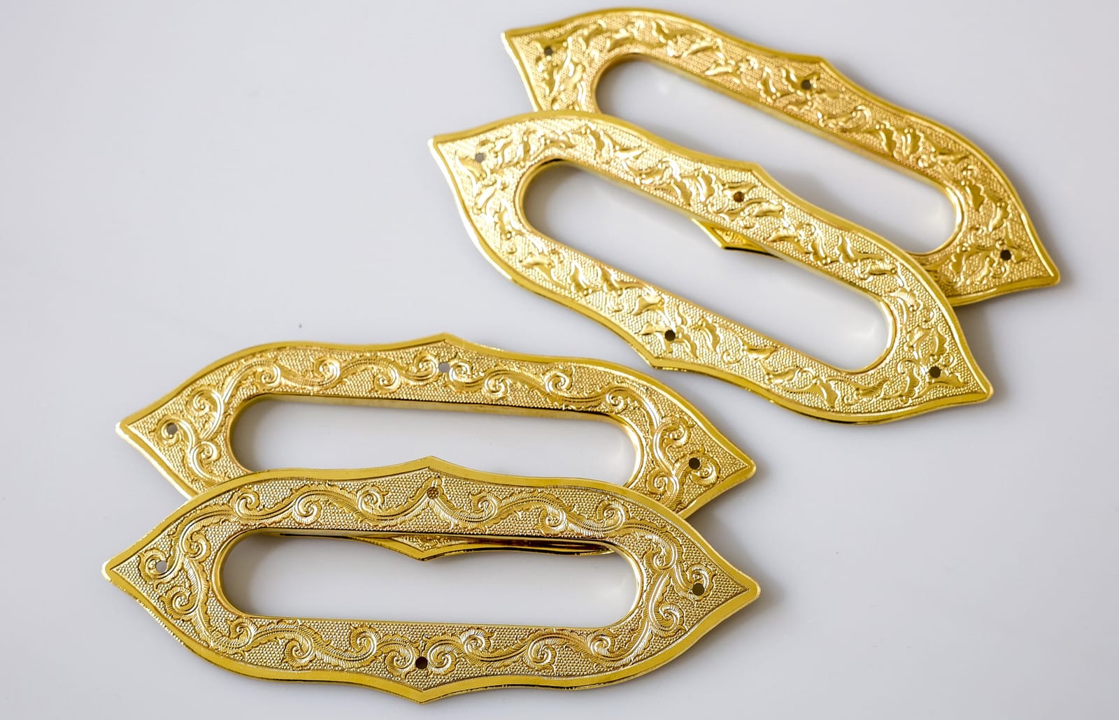 MIKOSHI Bag handle — arabesque pattern hand-engraved with Hiroshima Buddhist-altar metalwork