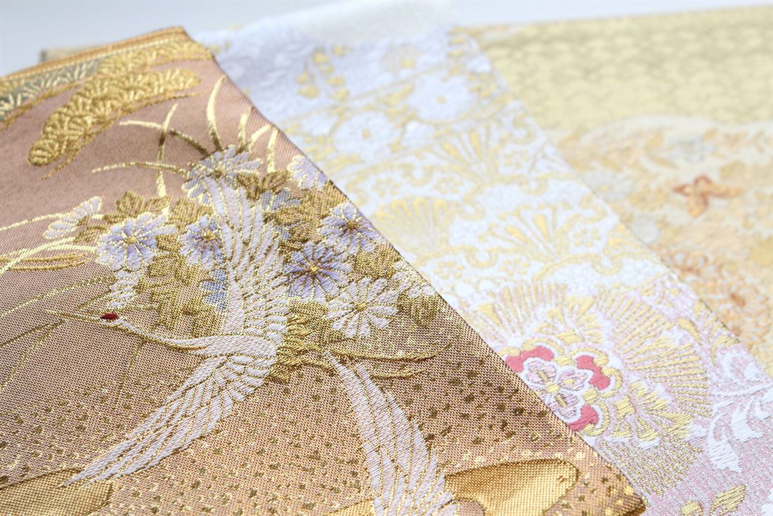 Premium brand obi such as Nishijin weave, used for the bag body